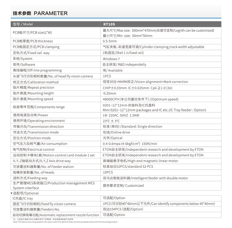 易通貼片機參數(shù)